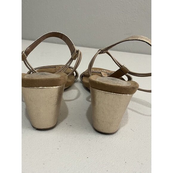 Style And Company Mulan Gold Wedge Sandals Women 9.5 Embellished - Picture 5 of 7